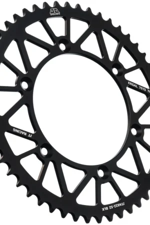 JT SPROCKETS - REAR RACELITE ALU 52T BLACK, 520 - Sprockets - Lichtgewicht en duurzaam Flitsaanbieding